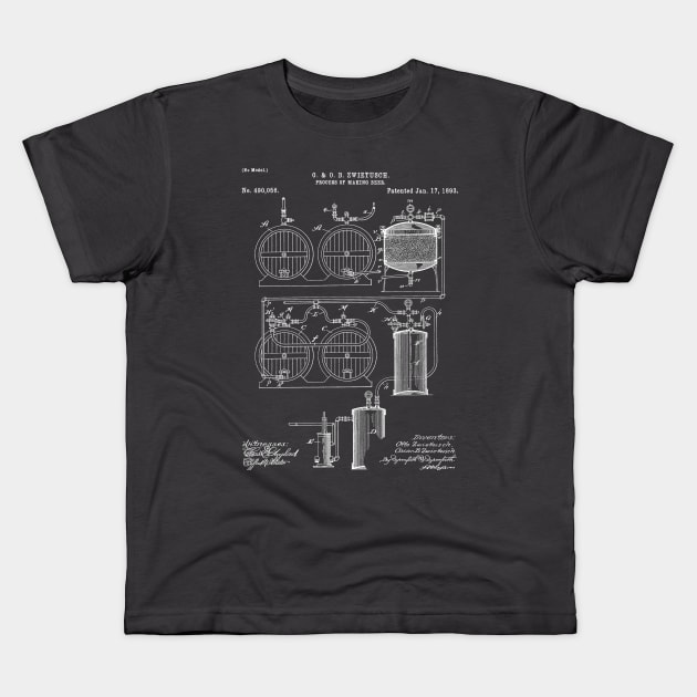 Brewery Patent - Beer Art - Antique Kids T-Shirt by patentpress